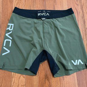 RVCA FIGHT SCRAPPER ELASTIC WALKSHORTS 15" (Green, Size 34)
